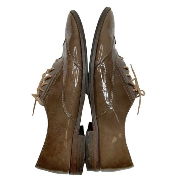 PAUL GREEN MUNCHIN Olive Brown Patent Leather Oxfords Size US 10.5 - Picture 6 of 13